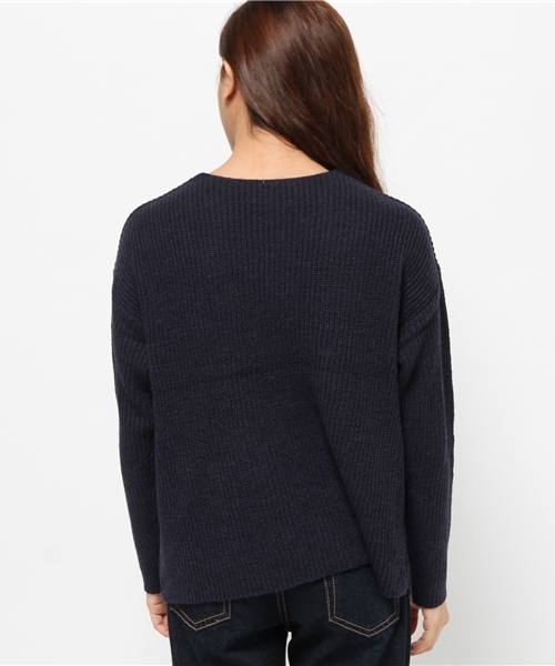 LBC(エルビーシー)の「7Gヤクブレンド畦Vプルオーバー(ニット/セーター・レディース・アッシュグレー/ネイビー/ベージュ・LARGE/MEDIUM)」の6枚目の写真