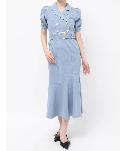 RESEXXY(リゼクシー)の「ステッチデザインマーメイドワンピース(ワンピース・レディース・インディゴブルー/ライトブルー/ブラック・SMALL/MEDIUM)」の20枚目の写真