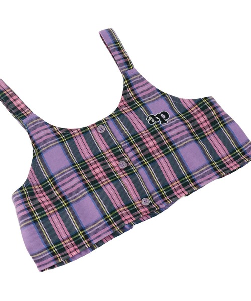 ANAP kids(アナップキッズ)の「チェック柄ビスチェ×メローTシャツ SET 【セットアップ着用可】(Tシャツ/カットソー・キッズ・ラベンダー/ライトピンク・110cm/120cm/130cm)」の6枚目の写真