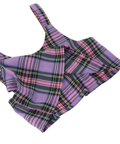 ANAP kids(アナップキッズ)の「チェック柄ビスチェ×メローTシャツ SET 【セットアップ着用可】(Tシャツ/カットソー・キッズ・ラベンダー/ライトピンク・110cm/120cm/130cm)」の7枚目の写真