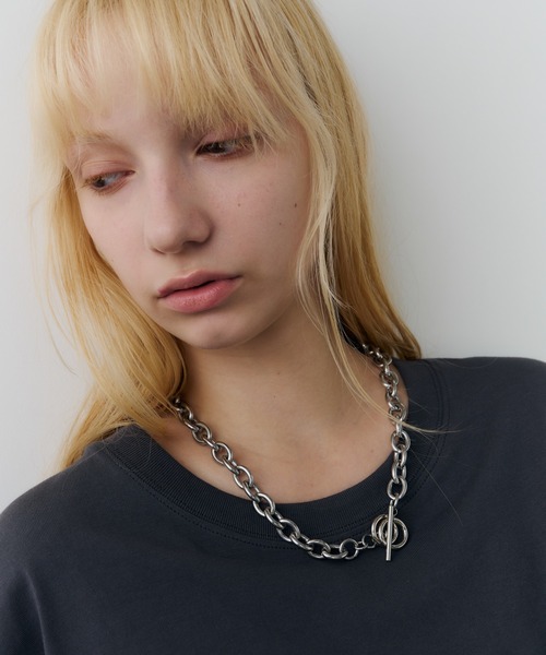 AFF AIVER(エイエフエフアイバー)の「AFF AIVER サージカルダブルリングチェーンネックレス(ネックレス・メンズ・シルバー・FREE)」の7枚目の写真