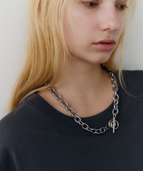 AFF AIVER(エイエフエフアイバー)の「AFF AIVER サージカルダブルリングチェーンネックレス(ネックレス・メンズ・シルバー・FREE)」の6枚目の写真