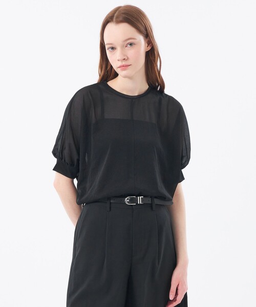 MACKINTOSH PHILOSOPHY（ﾏｯｷﾝﾄｯｼｭ ﾌｨﾛｿﾌｨｰ）の「シアードルマンTシャツ（Tシャツ/カットソー・レディース・イエロー/グレー系その他/ブラック・38）」の3枚目の写真