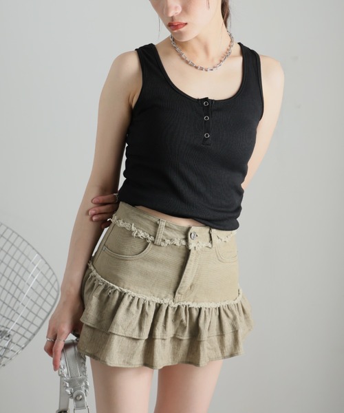 Ulysses(ユリシス)の「ティアードフリルデニムミニスカート(デニムスカート・レディース・グレー/モカ/ブラック・M/S)」の22枚目の写真
