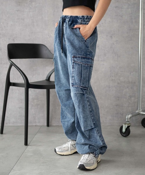 WEGO/デニムイージーパラシュートカーゴパンツ（デニムパンツ）｜WEGO