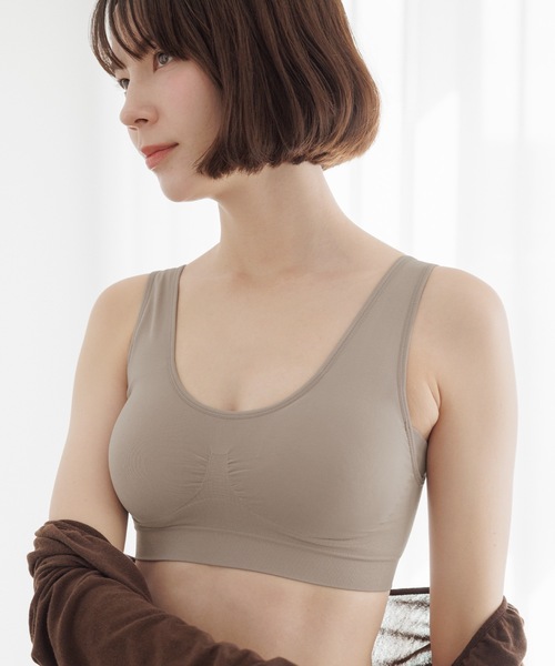 BAMBI WATER（バンビウォーター）の「【昼夜兼用】ノンワイヤーなのにホールド力抜群 外出時もおうちでも 1日中使える ナイトブラ セットアップ可能 ブラジャー（ナイトブラ・レディース・ベージュ/モカ/ネイビー/グレイッシュベージュ/ベージュ系その他/テラコッタ/ライトグレー/アイボリー/ブラック/グレイッシュブルー/スモークピンク/ピンクベージュ・S/XXL/XL/L/M）」の9枚目の写真