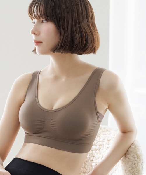 BAMBI WATER（バンビウォーター）の「【昼夜兼用】ノンワイヤーなのにホールド力抜群 外出時もおうちでも 1日中使える ナイトブラ セットアップ可能 ブラジャー（ナイトブラ・レディース・ベージュ/モカ/ネイビー/グレイッシュベージュ/ベージュ系その他/テラコッタ/ライトグレー/アイボリー/ブラック/グレイッシュブルー/スモークピンク/ピンクベージュ・S/XXL/XL/L/M）」の5枚目の写真