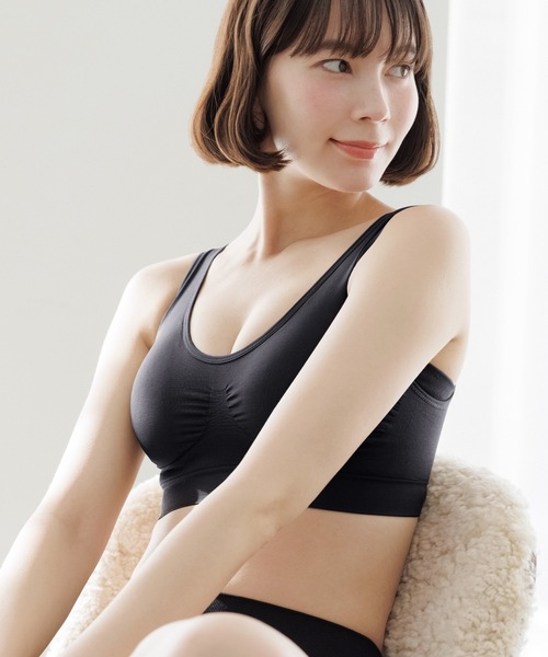 BAMBI WATER（バンビウォーター）の「【昼夜兼用】ノンワイヤーなのにホールド力抜群 外出時もおうちでも 1日中使える ナイトブラ セットアップ可能 ブラジャー（ナイトブラ・レディース・ベージュ/モカ/ネイビー/グレイッシュベージュ/ベージュ系その他/テラコッタ/ライトグレー/アイボリー/ブラック/グレイッシュブルー/スモークピンク/ピンクベージュ・S/XXL/XL/L/M）」の13枚目の写真