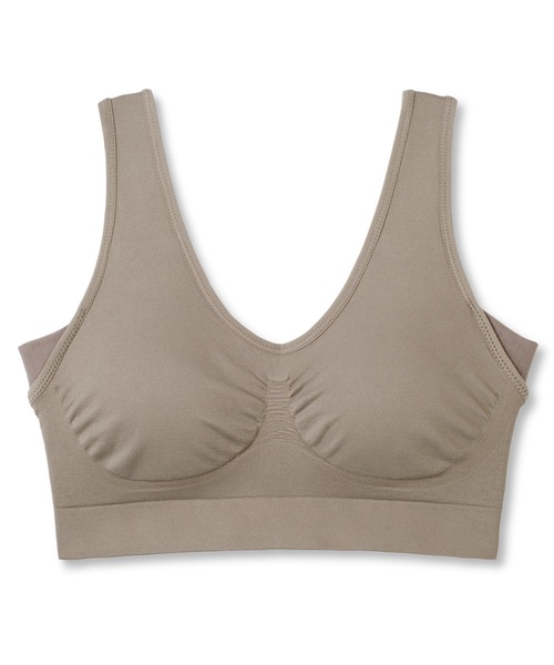 BAMBI WATER（バンビウォーター）の「【昼夜兼用】ノンワイヤーなのにホールド力抜群 外出時もおうちでも 1日中使える ナイトブラ セットアップ可能 ブラジャー（ナイトブラ・レディース・ベージュ/モカ/ネイビー/グレイッシュベージュ/ベージュ系その他/テラコッタ/ライトグレー/アイボリー/ブラック/グレイッシュブルー/スモークピンク/ピンクベージュ・S/XXL/XL/L/M）」の22枚目の写真