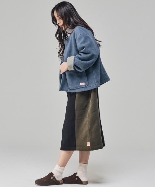 KRIFF MAYER Lady's Collection（クリフメイヤーレディースコレクション）の「【軽い･暖かい】パイルフリースノーカラージャケット（その他アウター・レディース・ネイビー/ブラウン/グレイッシュベージュ/ブルー・MEDIUM/LARGE）」の9枚目の写真