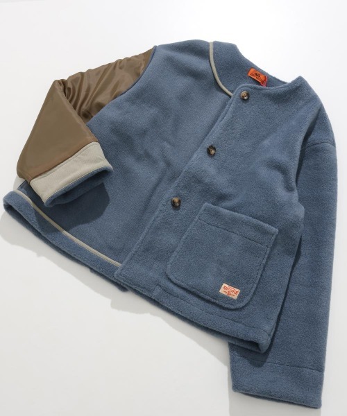 KRIFF MAYER Lady's Collection（クリフメイヤーレディースコレクション）の「【軽い･暖かい】パイルフリースノーカラージャケット（その他アウター・レディース・ネイビー/ブラウン/グレイッシュベージュ/ブルー・MEDIUM/LARGE）」の16枚目の写真