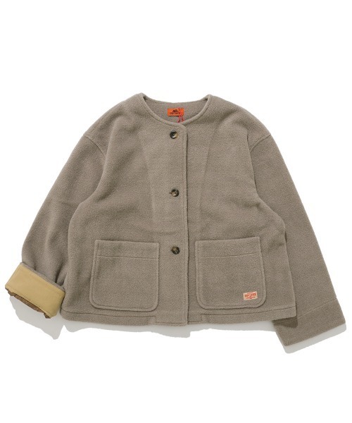 KRIFF MAYER Lady's Collection（クリフメイヤーレディースコレクション）の「【軽い･暖かい】パイルフリースノーカラージャケット（その他アウター・レディース・ネイビー/ブラウン/グレイッシュベージュ/ブルー・MEDIUM/LARGE）」の19枚目の写真