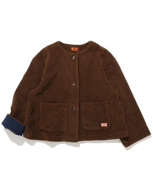 KRIFF MAYER Lady's Collection（クリフメイヤーレディースコレクション）の「【軽い･暖かい】パイルフリースノーカラージャケット（その他アウター・レディース・ネイビー/ブラウン/グレイッシュベージュ/ブルー・MEDIUM/LARGE）」の20枚目の写真