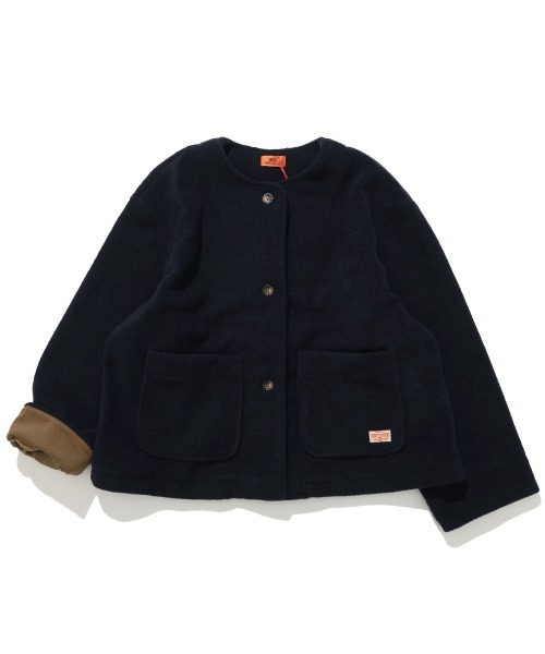 KRIFF MAYER Lady's Collection（クリフメイヤーレディースコレクション）の「【軽い･暖かい】パイルフリースノーカラージャケット（その他アウター・レディース・ネイビー/ブラウン/グレイッシュベージュ/ブルー・MEDIUM/LARGE）」の22枚目の写真