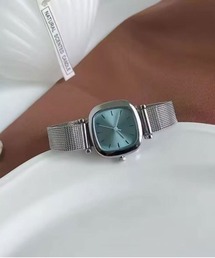 Jelly moo（ジェリームー）の「【 Jelly moo / ジェリームー 】 シンプル スクエア ステンレス ウォッチ / アナログ 腕時計 #（アナログ腕時計）」