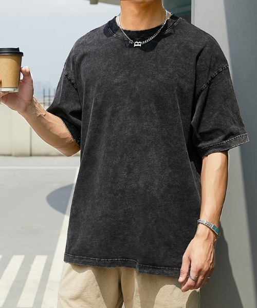 Evo+Revo(エボレボ)の「”シンプルでフレッシュに” 無地ヴィンテージ加工Tシャツ(Tシャツ/カットソー・メンズ・ブラウン/グレー/カーキ/ブラック・M/L/XL)」の12枚目の写真