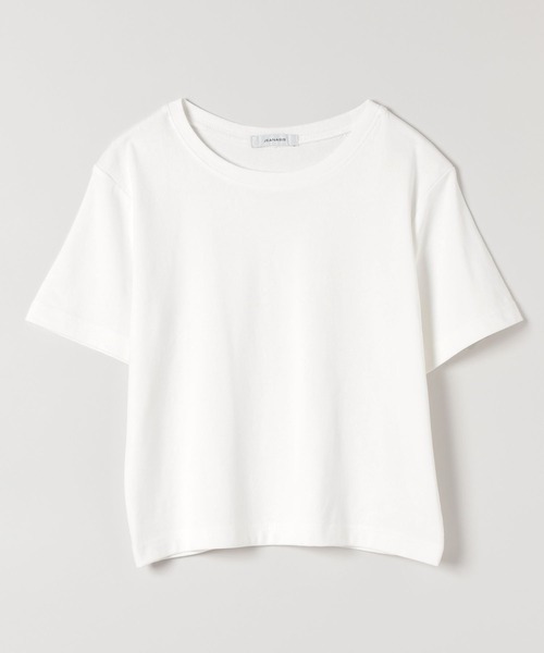 JEANASIS(ジーナシス)の「シンプルフライスチビTEE SS/580592(Tシャツ/カットソー・レディース・ホワイト/ブラック/ホワイト系その他・FREE)」の2枚目の写真