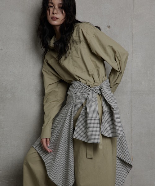 Aki　オーガ　チェック　ブラウス チェックオーバーサイズシャツ（シャツ/ブラウス）｜hellam（へ