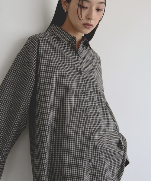 hellam（へラム）の「チェックオーバーサイズシャツ（シャツ/ブラウス・レディース・ブラウン/アイボリー/ブラック・FREE）」の22枚目の写真