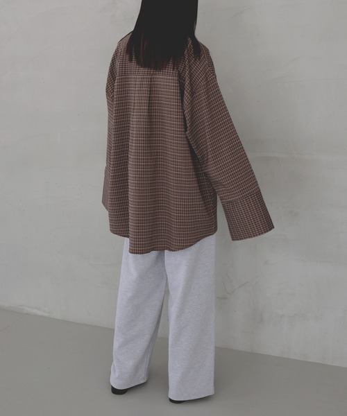 hellam（へラム）の「チェックオーバーサイズシャツ（シャツ/ブラウス・レディース・ブラウン/アイボリー/ブラック・FREE）」の18枚目の写真