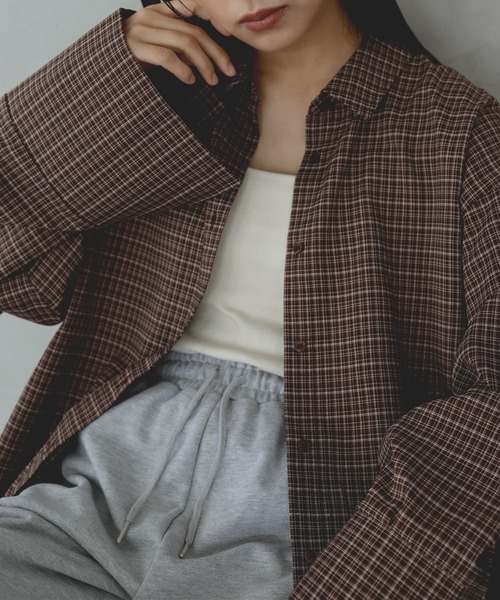 hellam（へラム）の「チェックオーバーサイズシャツ（シャツ/ブラウス・レディース・ブラウン/アイボリー/ブラック・FREE）」の20枚目の写真