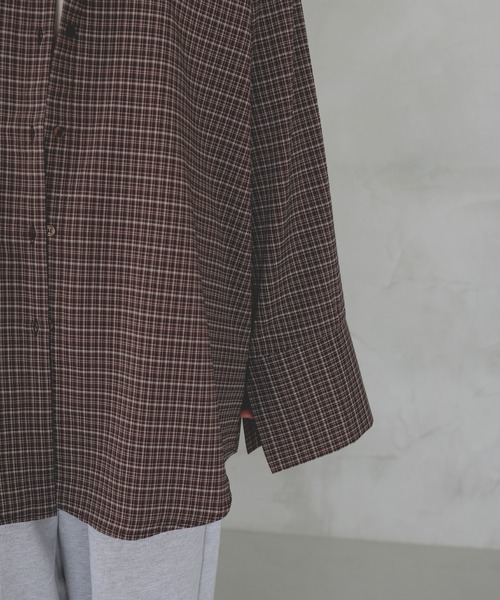 hellam（へラム）の「チェックオーバーサイズシャツ（シャツ/ブラウス・レディース・ブラウン/アイボリー/ブラック・FREE）」の21枚目の写真