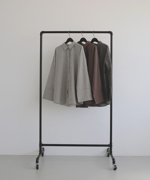 hellam（へラム）の「チェックオーバーサイズシャツ（シャツ/ブラウス・レディース・ブラウン/アイボリー/ブラック・FREE）」の6枚目の写真