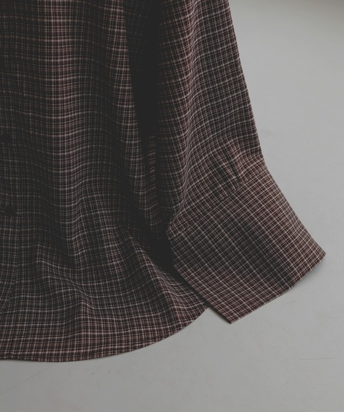 hellam（へラム）の「チェックオーバーサイズシャツ（シャツ/ブラウス・レディース・ブラウン/アイボリー/ブラック・FREE）」の9枚目の写真