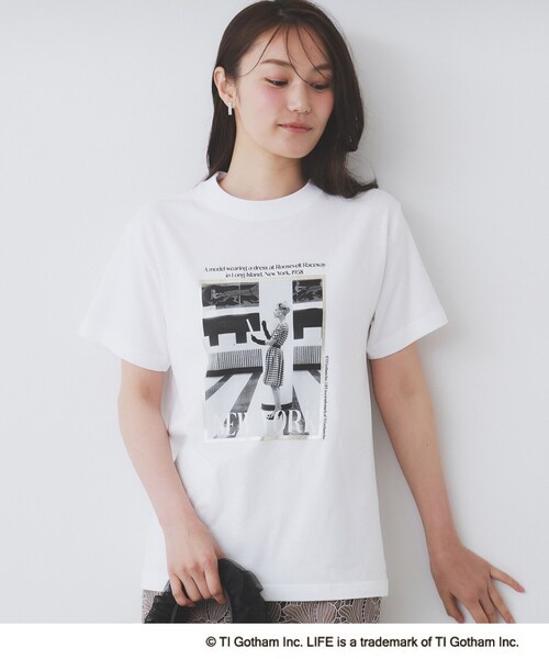 index(インデックス)の「◆LIFEフォトアソートTシャツ【洗濯機洗い可】(Tシャツ/カットソー・レディース・ホワイト/オフホワイト/ホワイト系・00)」の1枚目の写真