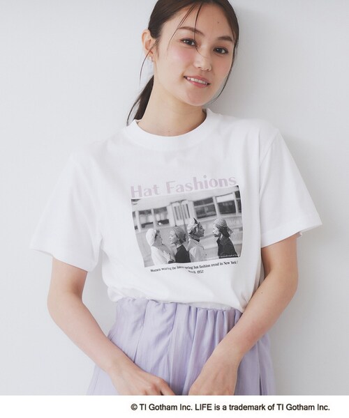 index(インデックス)の「◆LIFEフォトアソートTシャツ【洗濯機洗い可】(Tシャツ/カットソー・レディース・ホワイト/オフホワイト/ホワイト系・00)」の2枚目の写真