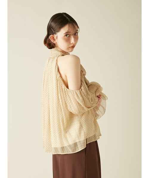 WEB限定カラー】ドレープボウタイシフォンブラウス（シャツ