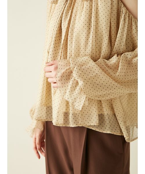 LILY BROWN（リリーブラウン）の「【WEB限定カラー】ドレープボウタイシフォンブラウス（シャツ/ブラウス・レディース・ミント/ネイビー/ドット/ピンク/アイボリー・F）」の12枚目の写真