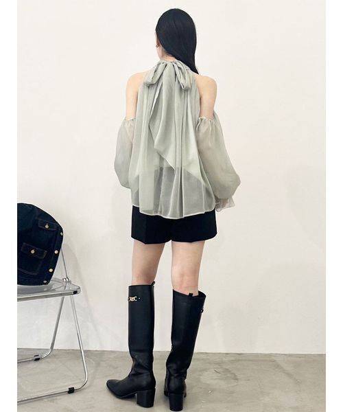 LILY BROWN（リリーブラウン）の「【WEB限定カラー】ドレープボウタイシフォンブラウス（シャツ/ブラウス・レディース・ミント/ネイビー/ドット/ピンク/アイボリー・F）」の17枚目の写真