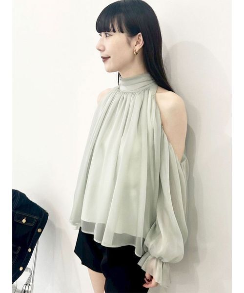Lilybrown ドレープボウタイシフォンブラウス WEB限定カラー】ドレープボウタイシフォンブラウス（シャツ
