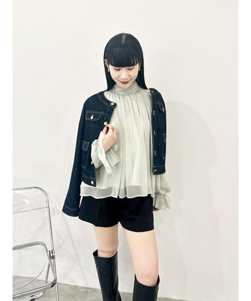 WEB限定カラー】ドレープボウタイシフォンブラウス（シャツ
