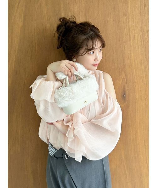 WEB限定カラー】ドレープボウタイシフォンブラウス（シャツ