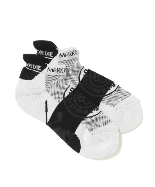 MARK & LONA(マークアンドロナ)の「Mirror Skull Ankle Socks | WOMEN(ソックス/靴下・レディース・ホワイト/イエロー/ブラック・23cm~25cm)」の1枚目の写真