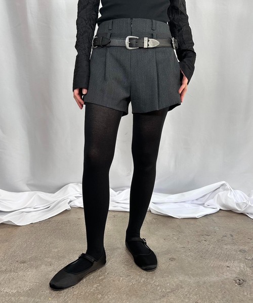 G.V.G.V.(ジーヴィージーヴィー)の「DOUBLE WAIST SHORTS(その他パンツ・レディース・グレー/ブラック/ネイビー・36/38)」の2枚目の写真