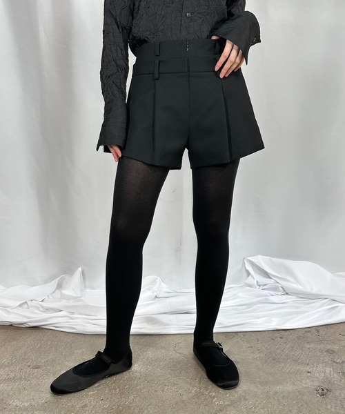 G.V.G.V.(ジーヴィージーヴィー)の「DOUBLE WAIST SHORTS(その他パンツ・レディース・グレー/ブラック/ネイビー・36/38)」の1枚目の写真