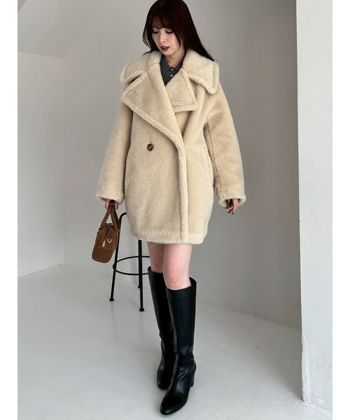 ECOPELボアミドルコート（ムートンコート）｜FRAY I.D（フレイ