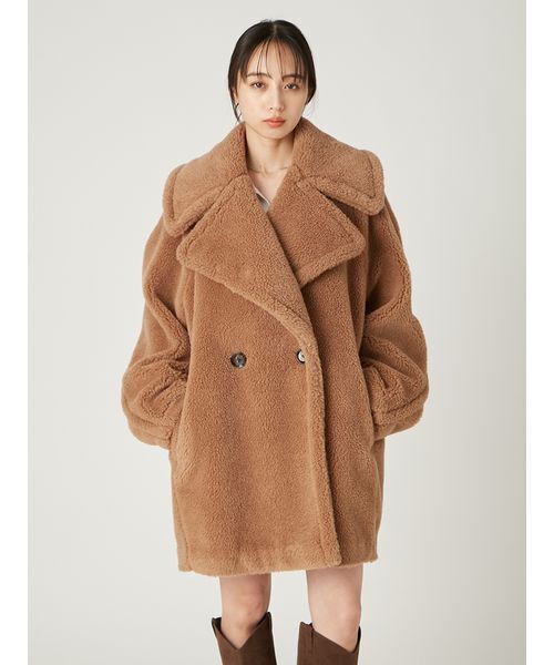 FENNEL ボアコート　アイボリー 楽天市場】レイヤードボアコート ボアコート ロング レディース