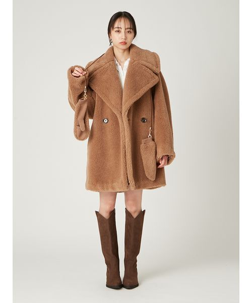 FRAY I.D（フレイアイディー）の「ECOPELボアミドルコート（ムートン