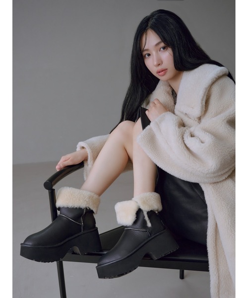 セール】ECOPELボアミドルコート（ムートンコート）｜FRAY I.D（フレイ