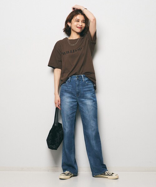 UNTITLED（アンタイトル）の「【Healthy DENIM】Williams TownロゴTシャツ（Tシャツ/カットソー・レディース・ホワイト/ブラウン系その他・02）」の9枚目の写真