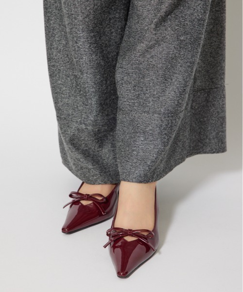 リボンエナメルミュール 靴（サンダル）｜rienda（リエンダ）の