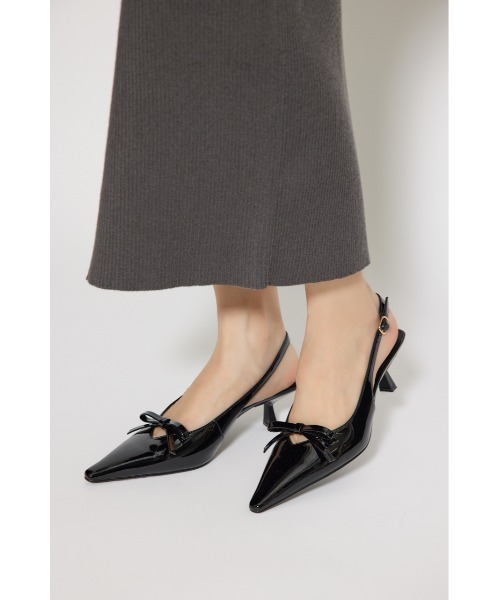 リボンエナメルミュール 靴（サンダル）｜rienda（リエンダ）の