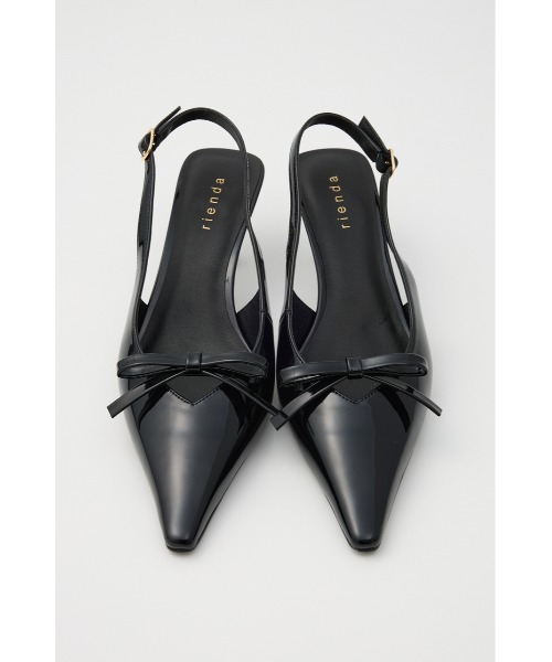 リボンエナメルミュール 靴（サンダル）｜rienda（リエンダ）の