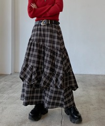 PAGEBOY | ドロティフレアスカート/フリルスカート　【ウエストゴム・ストレスフリー】(スカート)