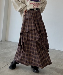 PAGEBOY | ドロティフレアスカート/フリルスカート　【ウエストゴム・ストレスフリー】(スカート)