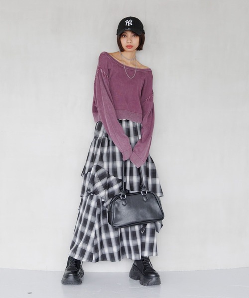 PAGEBOY（ページボーイ）の「ドロティフレアスカート/フリルスカート　【ウエストゴム・ストレスフリー】（スカート・レディース・ブラウン系その他/ブラック/ホワイト系その他/グレー/ブラウン系その他2/ブラック系その他/グリーン・FREE）」の11枚目の写真